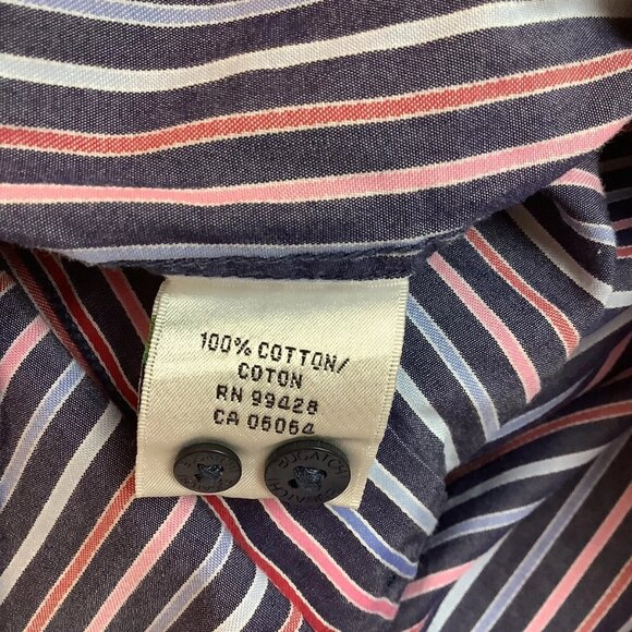Bugatchi Uomo Button Up Striped Shirt Regular Fit Mens Size XL 100% Cotton - Picture 6 of 12